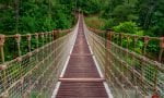 Suspension bridge in Turkey with wood walkway,Adana,Karaisali
