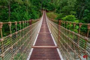 Suspension bridge in Turkey with wood walkway,Adana,Karaisali