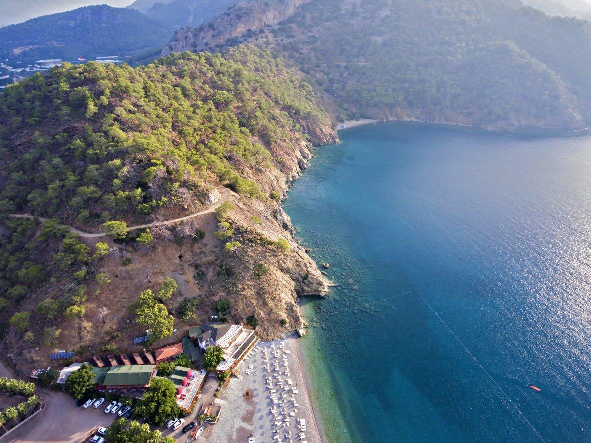 Aerial view of amazing Adrasan beach